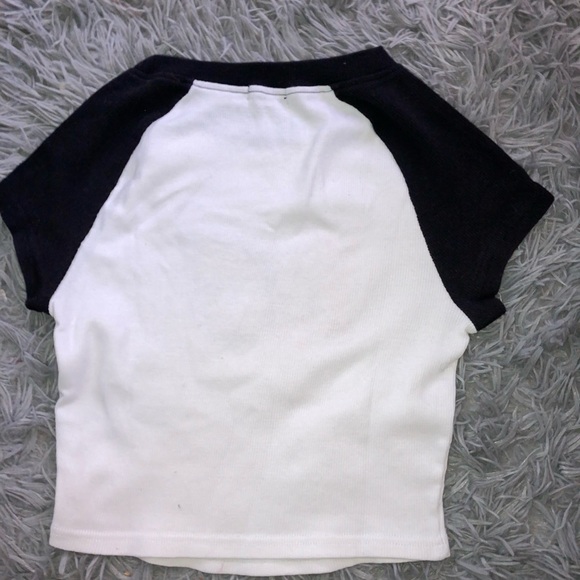 White and Black Rue21 Cropped tee Size Small In Womens Worn Once - Picture 2 of 2